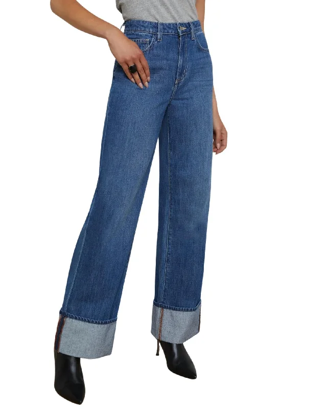 Leisure Time Miley Leg Cuff Denim Jeans In Lampson