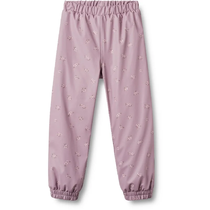 Elegant Feminine Style Wheat Soft Lilac Flowers Thermo Rain Pants Um