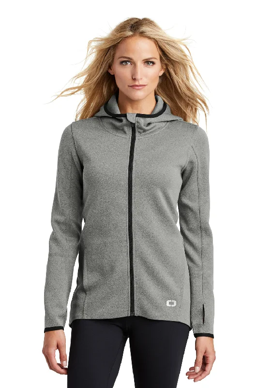 Sports Functional Style Ogio Womens Endurance Stealth Moisture Wicking Full Zip Hooded Jacket - Heather Grey