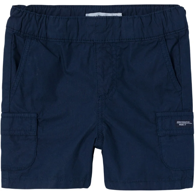 Romantic Pastoral Style Name It Dark Sapphire Ryan Regular Cargo Twill Shorts