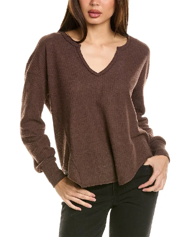 Simple Cotton Style Project Social T Borderline Cozy Thermal Notch Pullover