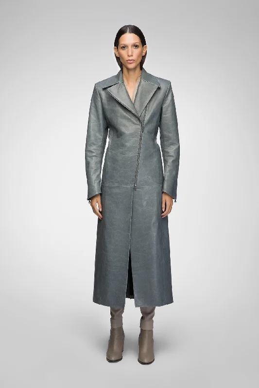 Romantic Lightness Mai - Indigo Leather Coat