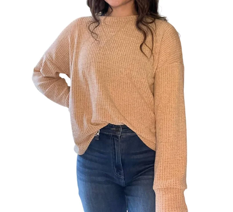 Simple Casual Wear Creamy And Dreamy Sweater In Tan