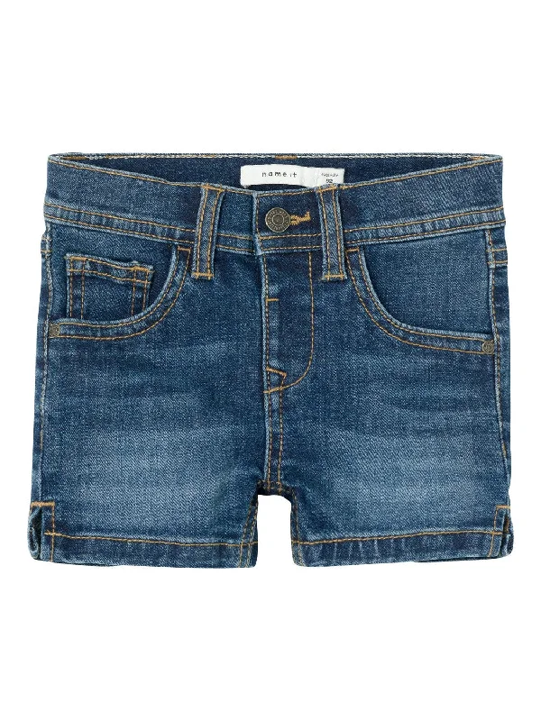 Casual Sports Style Name It Dark Blue Denim Salli Slim Denim Shorts