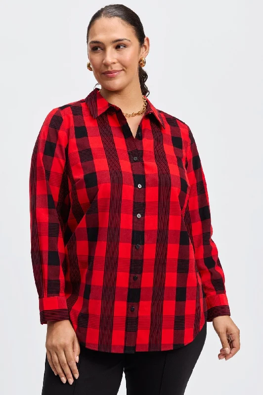 Gorgeous Embroidery Haven Plus No Iron Buffalo Check Corduroy Shirt