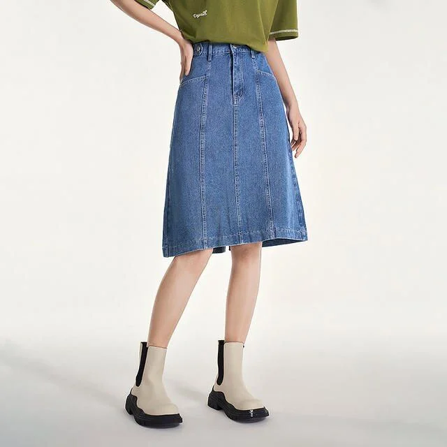 Gorgeous Evening Style Women's Blue Denim A-Line Skirt