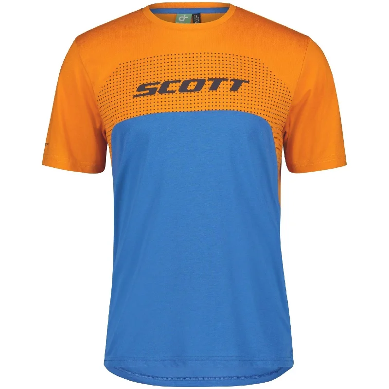 Elegant Lace Style Scott Trail Flow Dri Short Sleeve Mens Cycling Jersey - Orange