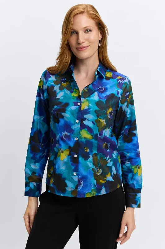 Elegant And Sweet Style June No Iron Painterly Floral Shirt