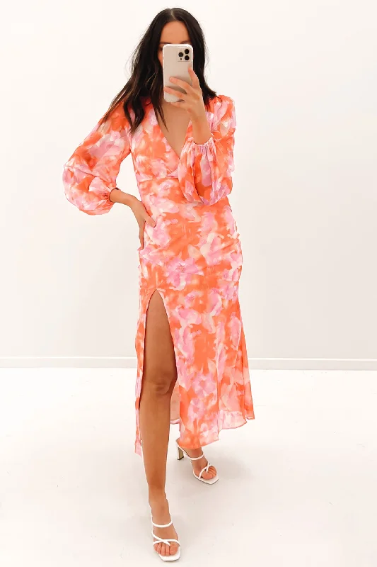 Simple Fashion Alayna Maxi Dress Pink Floral