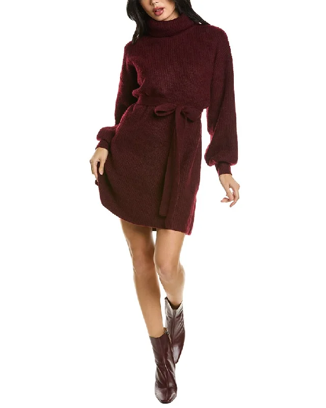 Simple And Generous Style ANNA KAY Turtleneck Knit Wool-Blend Dress