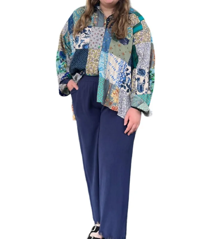 Casual Version Arya Wide Leg Pants In Navy