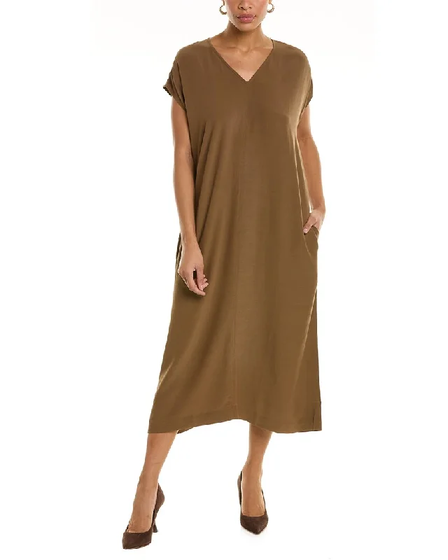 Simple Design Sense EILEEN FISHER V-Neck Maxi Dress