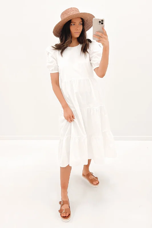 Casual Version Eleanor Midi Dress White