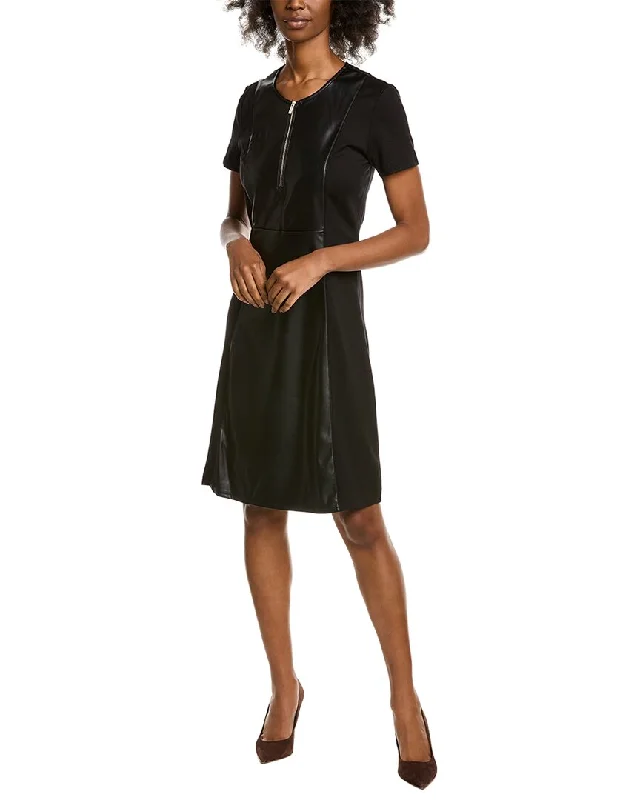 Rock Metal Style Ellen Tracy Paneled Sheath Dress