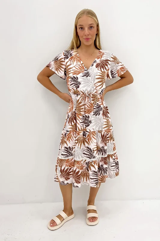 Elegant And Sweet Style Ember Midi Dress Into The Sun Fern