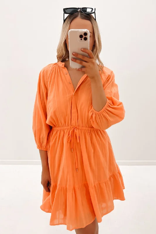 Elegant Slim Skirt Ezekiel Mini Dress Orange