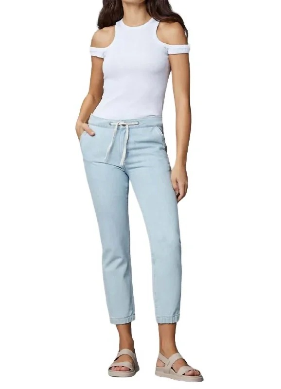 Elegant And Luxurious Feeling Gwen Jogger In Powder Blue