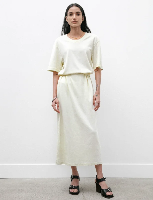 Simple Classic Style Belted Rib T-Shirt Dress Lemon Glaze