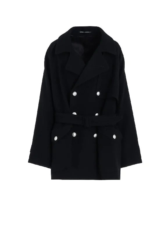 Romantic Chiffon Style WOOL MOSSER TRENCH JACKET