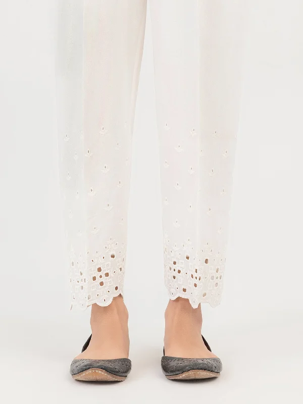 Elegant And Simple Cambric Trouser-Embroidered (Pret)