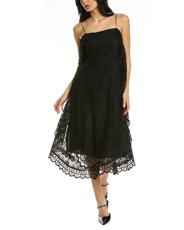 Elegant And Simple Rebecca Taylor Doily Lace Midi Dress