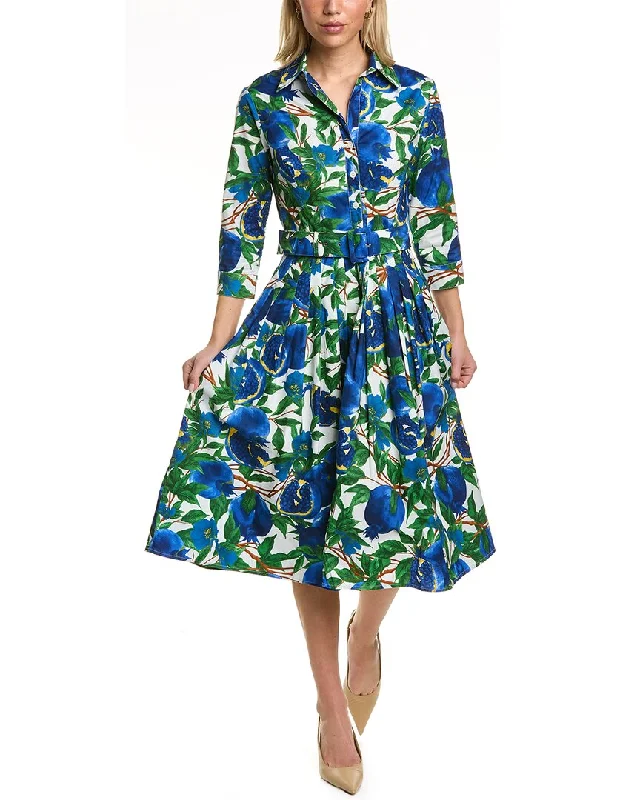 Elegant And Luxurious Feeling Samantha Sung Audrey 2 3/4-Sleeve Shirtdress