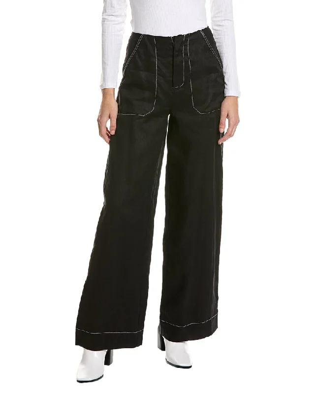 Elegant High Waist Style STAUD Park Linen Pant