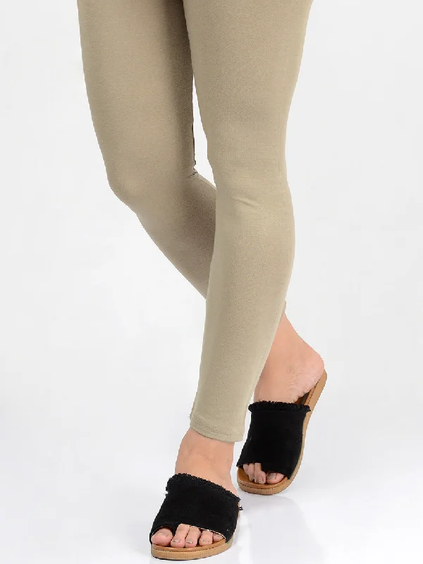 Rock Zipper Style Basic Tights - Olive