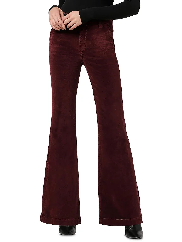 Gorgeous High-End Feeling The Molly Womens Trouser Velvet Flared Pants